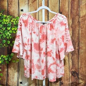 Zac & Rachel Button Bell Sleeve Blouse Size XL